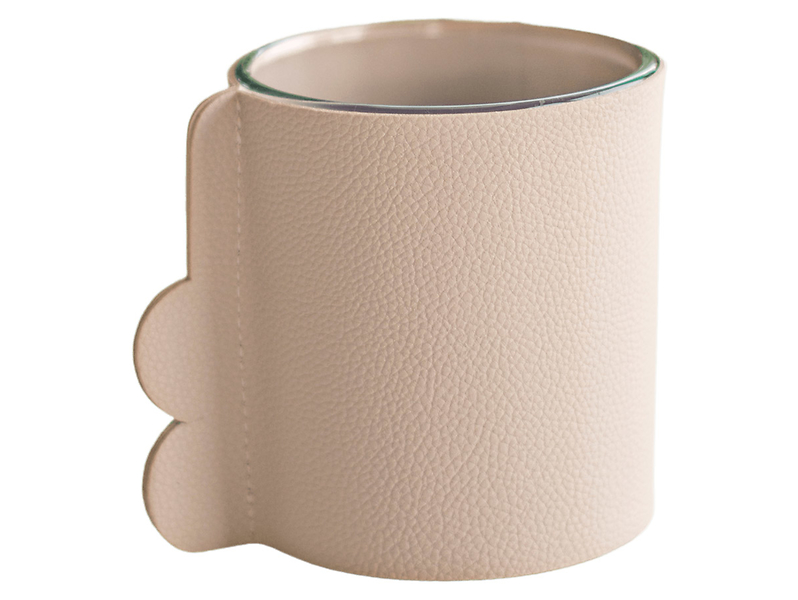 Wazon szklany w osłonce 10 cm różowy 49690