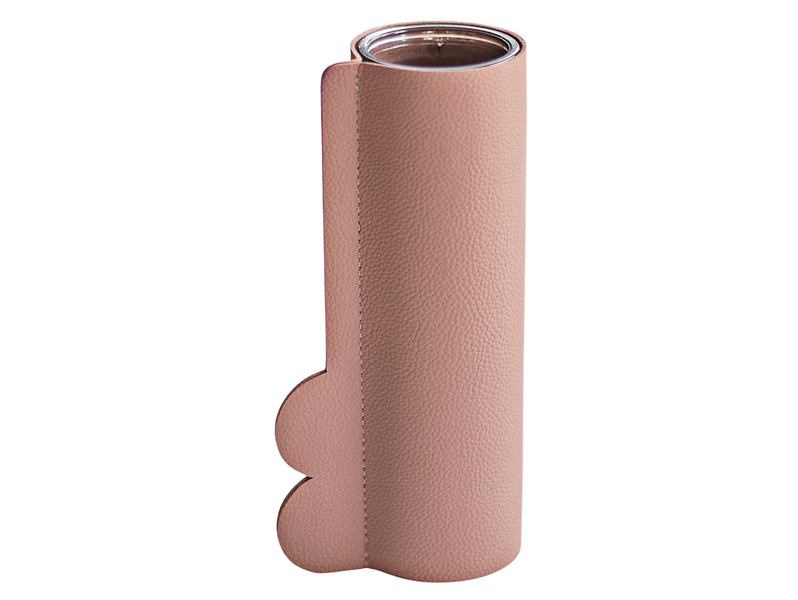 Wazon szklany w osłonce 20,5 cm różowy 49694
