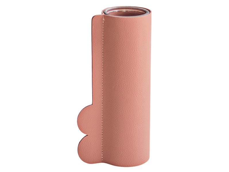 Wazon szklany w osłonce 20,5 cm różowy 49691