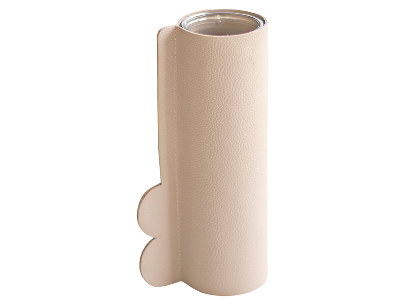 Wazon szklany w osłonce 20,5 cm szary 49688