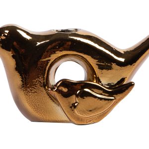 Wazonik ceramiczny Ptaszek 10 cm miedziany 42889 Wazonik ceramiczny Ptaszek 10 cm miedziany 42889