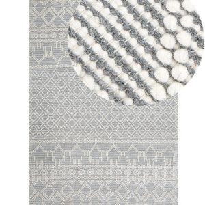 Wełniany dywan 160×230 cm beżowo-szary 327658 Wełniany dywan 160×230 cm beżowo-szary 327658