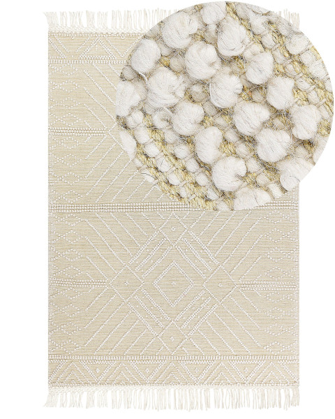 Wełniany dywan Boho 160x230 cm beżowy 59876
