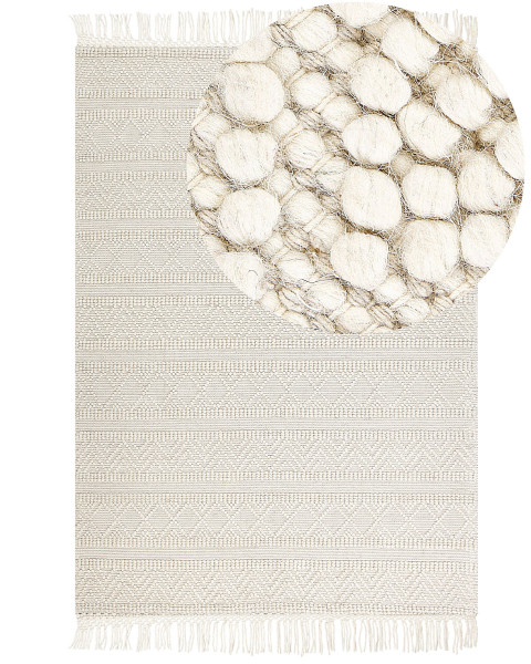 Wełniany dywan Boho 160x230 cm beżowy 59658