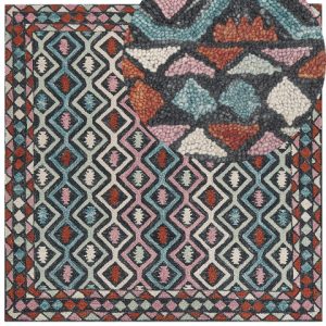 Wełniany dywan geometryczny wzór 200×200 cm 59742 Wełniany dywan geometryczny wzór 200×200 cm 59742