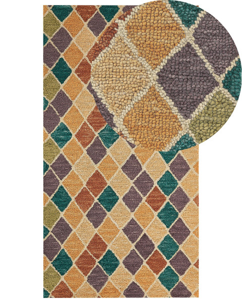 Wełniany dywan geometryczny wzór 80x150 cm 59505
