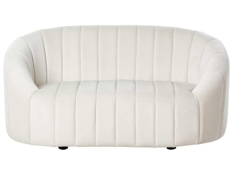 Welurowa sofa 2 osobowa biała 598765