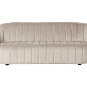 Welurowa sofa 3 osobowa beżowa 597795 Welurowa sofa 3 osobowa beżowa 597795