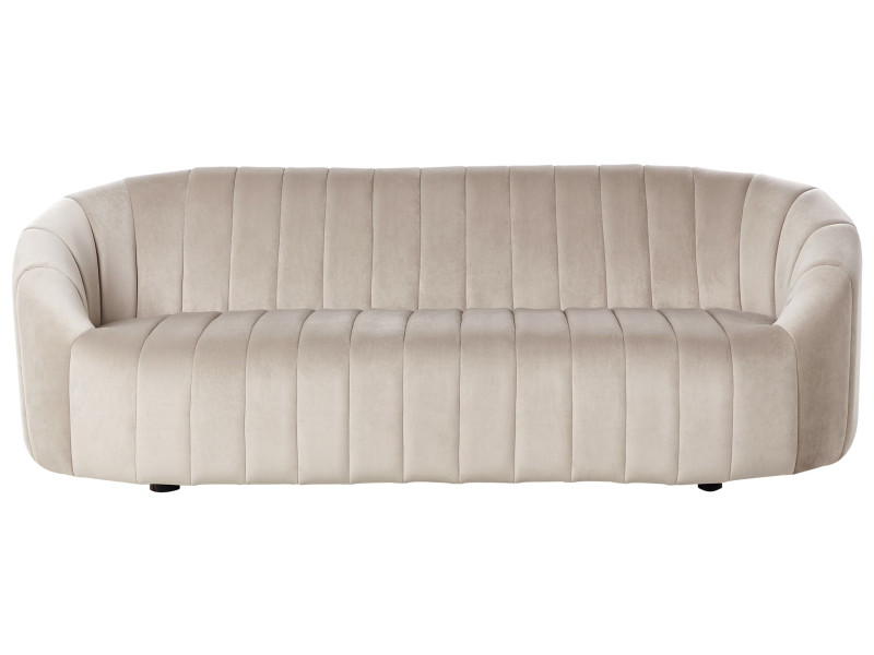 Welurowa sofa 3 osobowa beżowa 597795