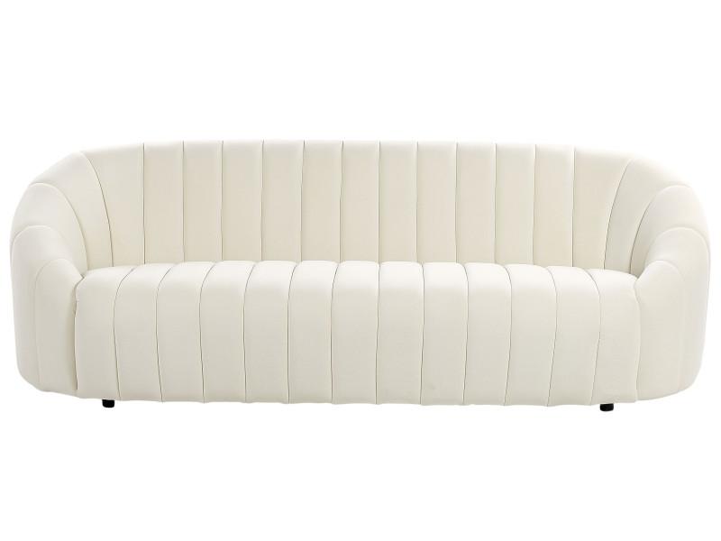 Welurowa sofa 3 osobowa biała 288957