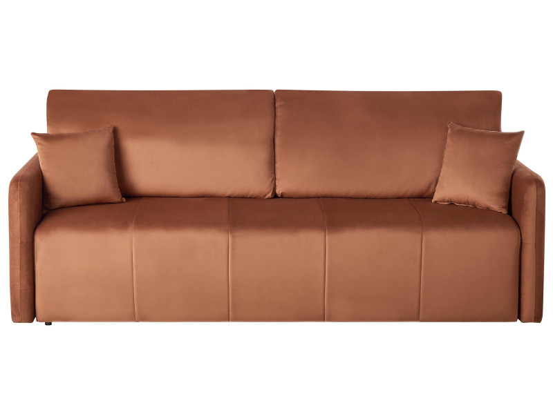 Welurowa sofa z poduszkami z funkcją spania złoty brąz 802542