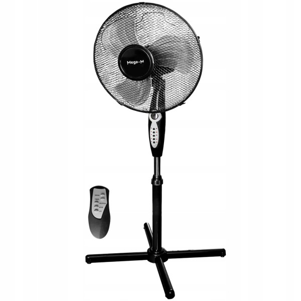 Wentylator Stojący Wiatrak Podłogowy Z Pilotem 40 Cm Mega-M Timer 730991